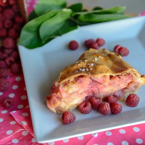 Tarte pomme et framboises
